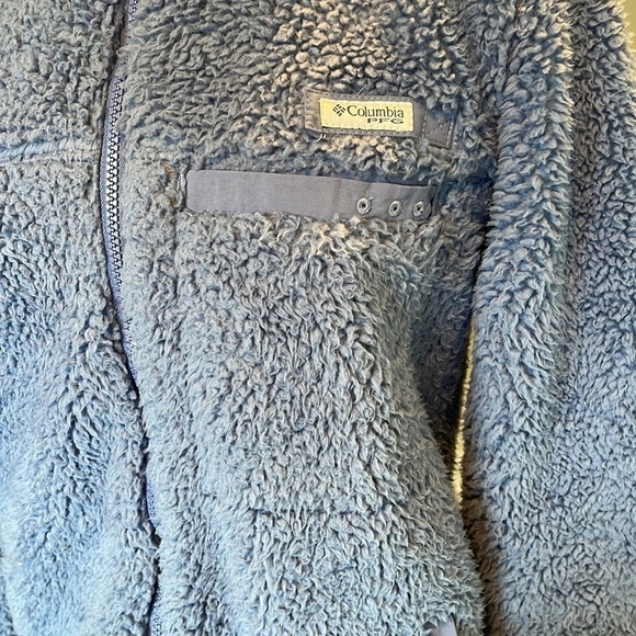Columbia PFG Fuzzy Blue Full Zip Jacket Size Small - Picture 5 of 8